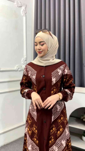 GAMIS TWIILL CAP MALAMAN MOTIF SALUR UNTU HIJAU BISA COD RAYON