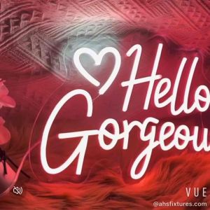 Hello Gorgeous Beautiful Beauty Cosmetics Display Parlor LED Neon Sign