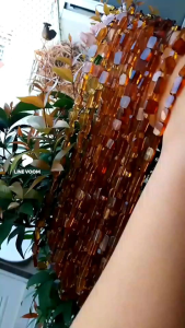 ก-10 สร้อยคออำพันพม่าแท้ อำพัน ฟอสซิลยางไม้กลายเป็นหินธรรมชาตจากประเทศพม่า เมืองคะฉิ่ง