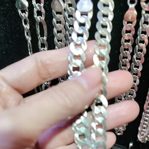 legit silver mens Bb030 9m flat chain bracelet