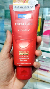 Sữa rửa mặt Hada Labo Pro-Aging Retinol & Niacinamide giảm nếp nhăn và sáng da sau 7 ngày