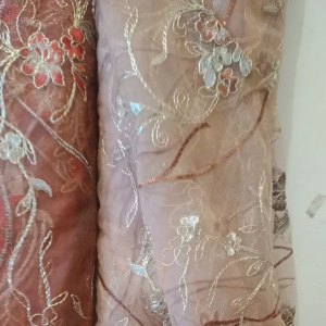 Kain Kebaya Brokat Mewah Motif Bunga Akar / French Lace / TILE PRANCIS Meteran