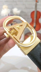 Sabuk Gesper Ikat Pinggang Pria Model Rel Huruf A Gold