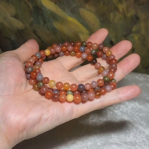 Gegegems premium 7mm+ SiChuan Yanyuan Agate108 beads mala necklace [Natural Crystal]