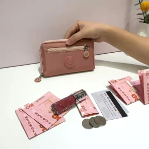 OK Women Fashion 2Zippers Medium Wallet With Handle