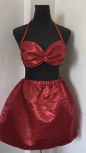 Summer Outfit Backless top and skirt Satin Silk