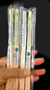 100 Đôi đũa gỗ tách nhật có tăm 1 bịch