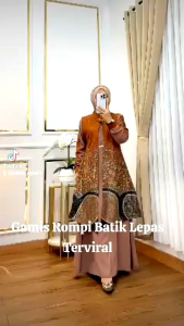 Gamis Batik Pesta Mewah Terbaru Rompi