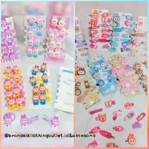(1SET) JEPIT DAN IKAT RAMBUT KARAKTER LABUBU IMPORT PREMIUM / KUNCIR LABUBU VIRAL / JEPIT RAMBUT LABUBU LUCU / IKAT RAMBUT LABUBU / LABUBU CUTE HAIR CLIP HAIR TIE / LBS9790