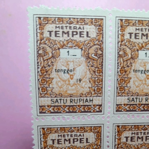 Koleksi Filateli Materai Kuno Indonesia Blok 20 Rp 1 Tahun 1960-1970 UN USED