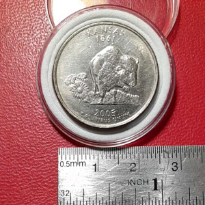 Koin Asing Koleksi kuno Quarter Dollar Kansas Tahun 2005