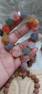 Natiral Pink Mango Alashan Agate Premium Quality Faceted Alashan Bracelet