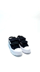 Sneakers NEW & BEST KIDS  NBA-1188 LOW BLACK VELCRO || Sepatu Sekolah Anak Perempuan Perekat Hitam Putih || Sepatu Fashion Anak Cewek Import Korea Style || Sepatu Sekolah TK SD Hitam Elastis || Sepatu Kasual Cewek Stylish