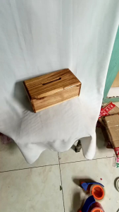 Kotak Tempat Tisu Kayu Jati Natural Glossy / Teak Wood Tissue Box Premium