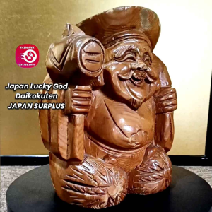 DAIKOKUTEN JAPANESE LUCKY GOD WOODEN SCULPTURE • JAPAN SURPLUS