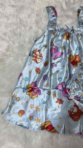 ชุดนอนผ้าซาติน ลายการ์ตูนเนื้อผ้าดีใส่สบายราคาถูก ฟรีไซส์