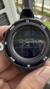Đồng hồ nam  điện tử cao cấp LAD WEATHER size 50mm cảm biến Thụy sĩ đa năng có la bànnhiệt độđộ caoChronographbáo thứcđèn sánggiờ thế giớilịch vạn niên… dây plastic khóa zin