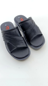 Dép Nam Quai ngang DC07 Đế cao 45cm Da Bò Cao cấp nhẹ bền giành cho tuổi trung niên