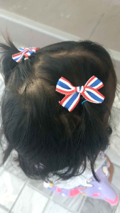 กิ๊บติดผมเล็ก ลายธงชาติไทย แพ็ค 6 ชิ้น