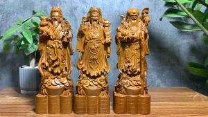 Tượng Tam Đa Phúc Lộc Thọ tượng trưng cho ba điều ước lớn nhất của đời người gỗ bách có 2 kích thước cao 30 và 40cm