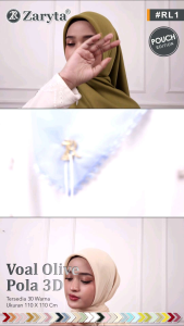 Zaryta Hijab segi empat polos voal pola 3D renda love terbaru