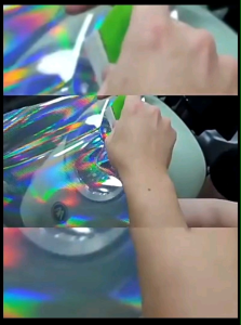 Rainbow honeycomb Self Adhesive Headlight tint Tail Lights Fog Lights Tint Vinyl Film (Clear)