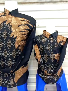 KEMEJA BATIK COUPLE AYAH DAN ANAK BAHAN KATUN SOLO PREMIUM 40S