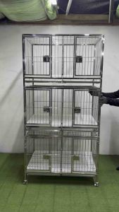 2×3×6 FT 3LAYER FRAMED DOOR BEND DIVIDER.. STAINLESS 304 DOG CAGE (¾×¾) FRAME