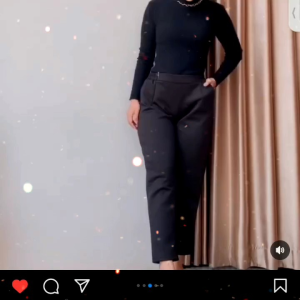 BASIC Angkle Pants Celana Kerja Wanita Model Resleting Dan  Pinggang Karet