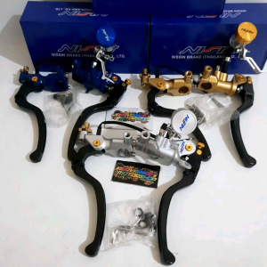 Handle Master Rem Nssn Izumi New Silver-Gold-Blue-Red 1Set Kiri Kanan + 1Tabung Dan Dudukan Spion Universal Matic Bebek Genio/ F1zr/ Ninja R RR 150/ Vixion/ Rx King/ Mx New Old/ Satria Fu/ Scoppy/ Beat/ Vario/ Mio/ Aerox/ Sonic/ Tiger/ Klx/ Crf/ Gsx Dll