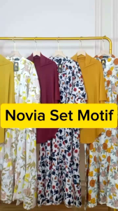 READY NOVIA/Havanya dress set hijab dress wanita bahan rayon model masa kini ready cod realpict vidio