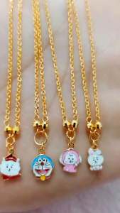 KALUNG ANAK DAN LIONTIN PERAK 925 LAPIS MAS