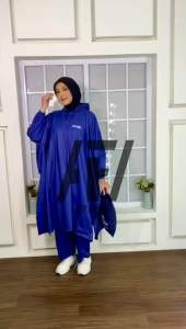 RAINCOAT JAS HUJAN PONCO LENGAN/KELELAWAR TEBAL KUAT LENTUR ANTI ROBEK BAHAN PVC ANTI REMBES DAN BOCOR BY ELOK / AKULA / AXIO