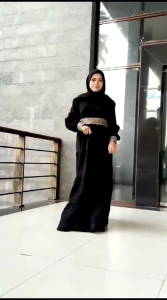Medina Dress Gamis Daily Renda Syari wanita Muslim Busui Friendly Cringkel Air Flow
