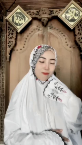 Mukena Terusan Dewasa Bordir Kain Katun Grade A Mukena Lajuran / Lajur
