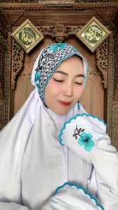 Mukena Terusan Dewasa Bordir Kain Katun Grade A Mukena Lajuran / Lajur