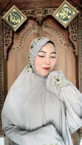 Mukena Terusan Dewasa Bordir Kain Katun Grade A Mukena Lajuran / Lajur