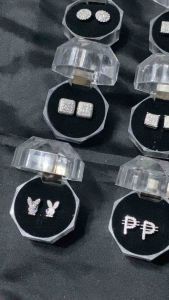 Bellsco Tennis Earrings Silver Plated Stud Earrings Fashion Accessories Jewellery Earrings