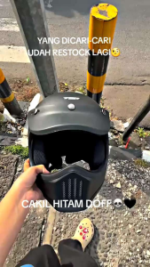 HELM MOTOR FULL FACE DEWASA CAKIL PUTIH GLOSSY ORIGINAL SNI - HELM TOD
