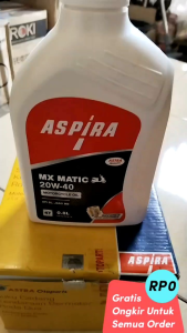 Oli Aspira Shell MX Matic 20W-40 0.8 Lt Aspira Original Astra Otoparts