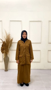 Seragam PNS Wanita Pemda Khaky Tua Setelan Seragam PDH Pemda Wanita Seragam Dinas Wanita