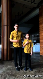 RAFAELA COLLECTION - Baju Koko Couple Ayah dan Anak Laki Laki Lengan Pendek Bahan Katun Premium Motif Yusuf Viral Trend Kekinian Terbaru 2025