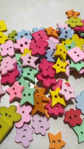 100 pcs mix assorted shape buttons heart buttons flower buttons for sewing crafts mix colors