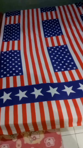 SPREI LEMBUT HALUS MOTIF BENDERA USA AMERIKA HIGH QUALITY