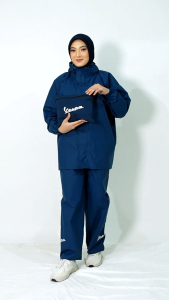Jas hujan Vespa model full ziper Premium Raincoat anti rembes cewe cowo