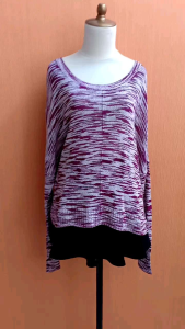 atasan rajut wanita ungu SILENCE NOISE cewek M L XL XXL blouse lengan pannang oversized
