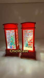 Lentera natal air water glitter/lentera pohon natal/lentera santa/lentera snowman/lebtera natal premium