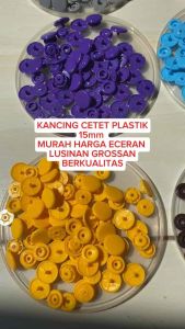 Kancing Cetet Jepret Snap Button Plastik Bentuk Bulat Ukuran 15mm KODE 1515 T8 - HITAM