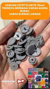 Kancing Cetet Jepret Snap Button Plastik Bentuk Bulat Ukuran 15mm KODE 1515 T8 - ABU MUDA