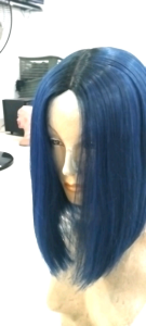 Wig lurus pendek/Wig Lace Bob belah tengah